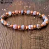 Charm Bracelets Ruberthen Women s Crown Chakra Wrist Mala 6 MM Botna Agate With Copper Beaded Handmade Yoga Mala L240319