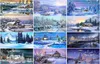 絵画DIY 5Dダイヤモンドペインティングハウス刺繍冬の雪の景色フルスクワララウンドモザイク樹脂風景クロスステッチキット5864268