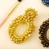 Orecchini a bottone 2024 Gioielli Palla di riso fatti a mano in stile bohémien per le donne Accessori per feste di moda da donna in cristallo