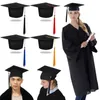 Berets gratulacje Grad Absolation Hat Unisex 2024 Happy University Mortarboard Cap Ceremonia High School Party Materia