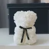 10 polegada artificial rosa teddy com caixa de presente transparente rosa flores decoração para casa dia dos namorados decoração de casamento aniversário