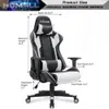 Homall Gaming Sandalyesi, Office High Sırt Bilgisayar Deri Masa Yarışı Yönetici Ergonomik Ayarlanabilir Döner Görev Sandalyesi Başlık ve Lomber Destek (Beyaz)