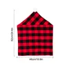 Party Decoration Red Black Plaid Matsstol Täck Julstolar Fall Bröllop El Bankettrum Xmas hem