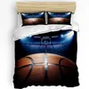 Set di biancheria da letto Fiamma Palla da basket Scatola stampata Comfort Copripiumino Federa Tessili per la casa Trapunta Ragazzo Bambino Ragazza adolescente Set 3 pezzi