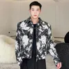 Luzhen Fashion Lapel Printed Elegancka swobodna krótka kurtka męska