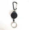 Keychains Keychain utdragbar nyckelning Utdragbar metalltråd 60 cm Clip Pull Key Ring Anti Lost ID Card Holder Chain