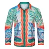 Casablanca t-shirt automne et hiver nouveau palais imprimé chemises amples à manches longues pour la mode masculine