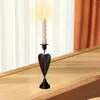 Kerzenhalter aus schwarzem Eisen, kegelförmiger Halter, elegante dekorative Tischdekoration