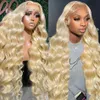 Synthetische Perücken Melodie HD 30 40 Zoll 250 % 613 Blonde Körperwelle 5X5 Kleberlos Bereit zum Tragen 13x6 Lace Front Echthaarperücken 13x4 Lace Frontal Perücke 240329