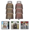 Party Supplies 6 Pcs Metal Cowbell Simple Designs Accessories Vintage Large Bells For Decoration Copper Cattle Ornament