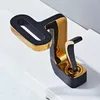 Bathroom Sink Faucets Black Gold Faucet Brass Basin Cold & Water Mixer Tap Deck Mounted Waterfall White