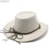 Large Brim Chapeaux Bucket Mens Cap British Top Hat Cowboy Cowgirl Élégant Femmes Chapeaux De Luxe Gentleman Jazz Panama Fedora Nouveau 2023 240319