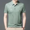 Mens Short Sleeved T-shirt Summer New Polo Shirt with a Half Collar Thin and Trendy for Middle-aged Young People Top 4bkf {category}