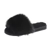 Slippers 2022 Winter Women Furry Slippers Soft Plush Faux Fur Floor Shoes Indoor Ladies Warm Home Slippers Open Toe Fluffy House Slides