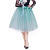 Skirts Elegant Tulle Women High Waist Gradient Mesh Pleated Midi Skirt Korean Bow Elastic Wiast A Line Tutu Faldas