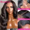 Synthetische pruiken Synthetische pruiken Beaufox Kanten Voorkant Pruiken van echt haar voor vrouwen Braziliaanse Body Wave Kanten Frontale Pruiken Lijmloze pruiken van echt haar 4x4 vetersluiting pruik 240327