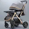 America Barnvagnar# Designer Four-Wheel High Landscape Baby Car Trolley Pram Baby Carriage Foldbar och tvättbar multifunktionell barnvagn L240319