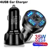 Car Charger 4 Ports USB 35W 7A Fast Charging In Car Charger For iPhone 15 14 Xiaomi Huawei Mobile Phone QC 3.0