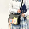 Totes mulheres multi-purpose bolsa de ombro bonito claro com zíper pino exibição menina estudante escola bookbag grande capacidade crossbody