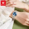 Olevs Top Brand Ladies الساعات الأصلية DIAL SMIAL DIAR SHALL QUARTZ WRISTWATCH للنساء مقاوم للماء رائع مجموعة هدايا عيد ميلاد 240318