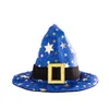 Decorazione per feste Bambini adulti Nero Blu Stella Strega Cappello a cilindro Puntelli Berretto da mago Festival Accessori per costumi di carnevale Regalo di Halloween