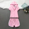 Cotton Tracksuit Women's Zipper Sweatshirt and Short Sets Two Piece Sets Juicy Brand Summer Women's Set