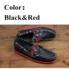 Shoes Men's Genuine Leather Casual Docksides Deck Lace Up Moccain Boat Shoes Loafers For Men Driving Shoes Fashion Women Handmade Shoe