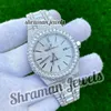 럭셔리 아이스 아웃 힙합 VVS Moissanite Diamond Studded Steel Steel Steel Steel Watch High End Fashion WatchWatches Wholwatchesale