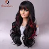 Synthetic Wigs Cosplay Wigs Black wig with bangs Natural medium length straight wig for women heat resistant fiber synthetic wig for daily Cosplay 240328 240327