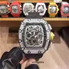 Richa Luxe heren mechanisch horloge Beroemd horloge heren dezelfde gepersonaliseerde wijnvatvormige hemelster grote wijzerplaat volautomatische mechanische holl