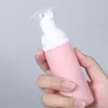 1Pcs 30ml Frosted Pink Foaming Bottle empty foam pump bottle cosmetic cleaner soap dispenser refillable bottle