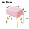 EI Stool Rectangle Storage Ottoman, Footrest Footstools, Soft Faux Fur Chair, Small Side Coffee Table Vanity Chair for Bedroom Bathroom (pink)