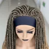 Syntetiska peruker cosplay dreadlock peruk syntetiskt hår pannband virkning flätan peruk värmebeständig svart färg peruker för svarta kvinnor/män i dagligen 240329
