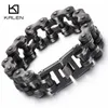 Bracelet Kalen Punk Bracelet de vélo brossé avec chaîne oxydée chaîne de vélo foncé hommes mode hommes en acier inoxydable 316L chaîne à main 240319