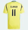 Szwecja 2024 Euro Cup Soccer Jersey Ibrahimovic 2025 Szwedzka drużyna narodowa 24 25 Kitka piłkarska Kit dla dzieci ustawiony do domu żółty mundur mundur mundur mundur męski