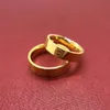 screw carter rings nail Full Gold Card Ring Closed Couple Plain Wrapped Silver Smooth Face Mens Womens Fashion