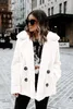 Prettygarden Womens Fashion Winter Coat Long Sleeve Lapel Zip Up Faux Shearling Shaggy Oversized Shacket Jacket