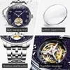 Zegarstwatches jsdun Tourbillon zegarek dla mężczyzn gwiaździste niebo lśniący szkielet automatyczny mechaniczny zegarek Sapphire Crystal Dress Men Watch 240319