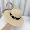 Mode stråhatt för kvinna designer strand hattar sommar gräs fläta lyxiga män konkava kronhink hatt bob semester sunhats casquette
