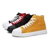 Chaussures décontractées unisexe toile femmes haut vulcanisé taille 35-44 mode plat jaune rouge Sneaker femme Zapatillas