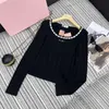 Women's T-shirt designer early spring new heavy-duty nail diamond versatile slim fit elegant long sleeved base shirt