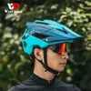 West Cykling Men Cycling Helmet With Sun Visor MTB Road Bike Trail XC Hjälm Justerbar Ultralight Safety Sport Bicycle Helmet 240311