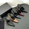 2024 Nieuwe LEE Spiegel Leer Slingback Sandaal Slipper Stiletto Hakken Gesp Dames Luxe Designer Zomer Sexy Feestjurk Schoenen Meisje Loafer Avond Hoge Hak 6788