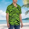 Casual shirts voor heren Groene Tijgerlijnen Hawaii Shirt Mannen Vakantie Dierenprint Korte mouwen Harajuku Design Retro Oversize Blouses