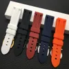 22mm 24mm 26mm Black Blue Red Orange white watch band Silicone Rubber Watchband replacement For Panerai Strap tools steel buckle 2282S