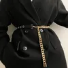Belts Tannt Women Belt Suit Dress Shirt Slim Waist Design Sense Metal Chain Black For 2024 Fashion Woman