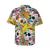 Chiffes décontractées pour hommes Skull Skull Rose Roses Summer Summer Belk Skulls Streetwear Streetwear Elegant Surdimension