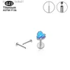 Stud G23 Titanium Exquisite Opal Heart Stud Earrings Labret Lip Studs 16G Internal Thread Ear Cartilage Tragus Helix Piercing JewelryC24319