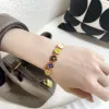 Fashion Style Men Women Jewelry Orange Bule Woven Bracelet Silver Hardware Enamel Flower Beads Nylon Rope Colourful Charm Bracelets Men Bangle