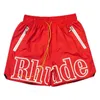 designer shorts summer fashion beach pants Men high quality street wear red blue black purple pants rhude shorts mens short size S-XL